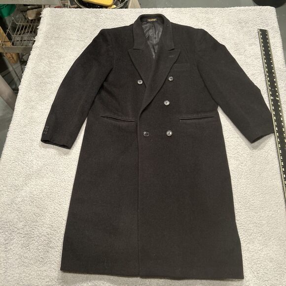ZYLOS George Machado Large Cashmere Blend Men's Coat, Black, Fully Lined, Lrge